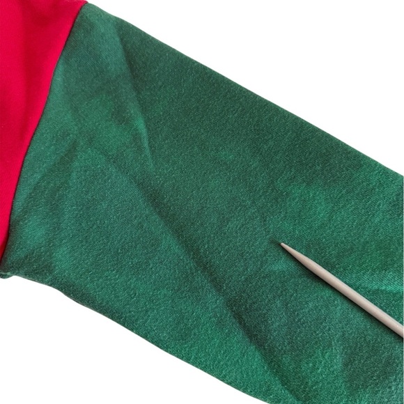 Holiday Festive Red and Green Reindeer Ugly Sweatshirt - Picture 12 of 14